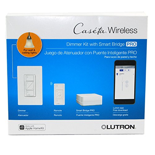 Lutron P-BDGPRO-PKG1W Wireless Dimmer Pro Kit With Smart Bridge 120 Volt White Caseta