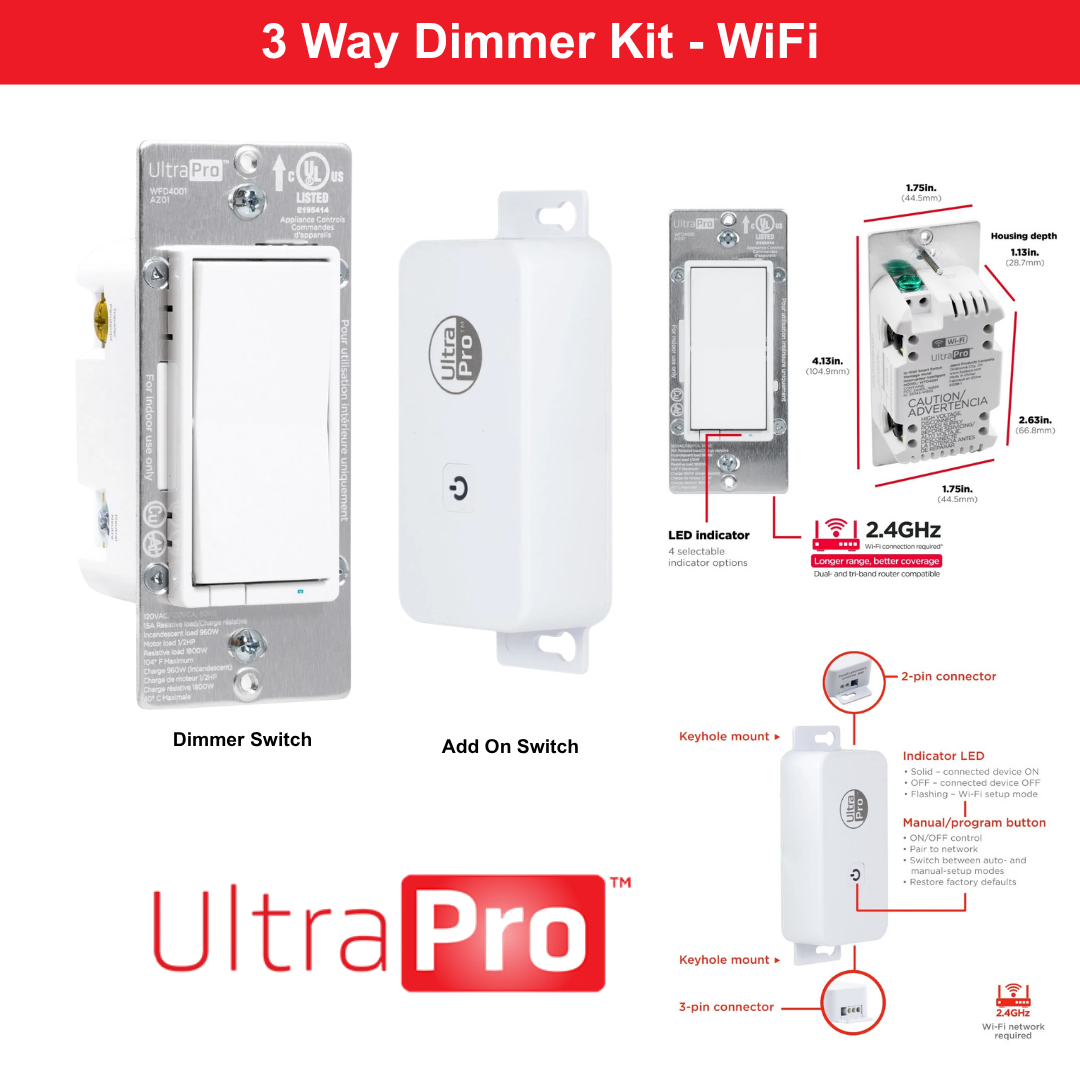 GE/Jasco/Enbrighten WiFi Wireless Lighting Control 3-Way Dimmer Kit